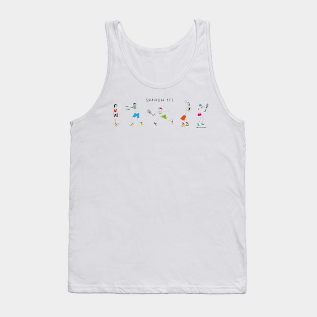 Tennis figures - Smash It! Tank Top by dizzycat-biz